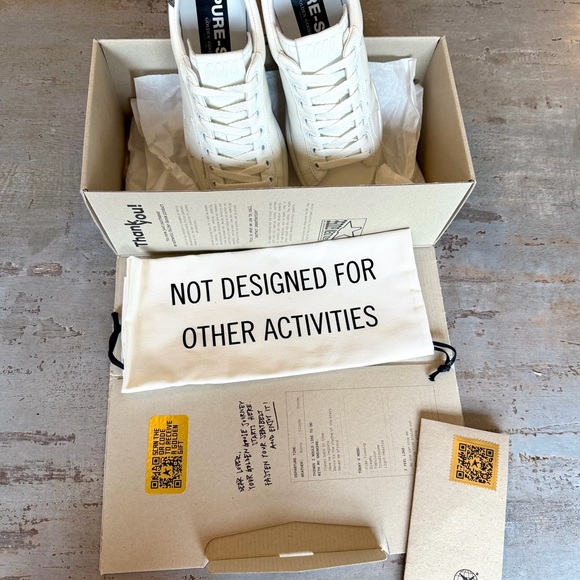 Golden Goose Pure-Star White Sneakers with Gray Glitter Heel Size 37 - Picture 9 of 13